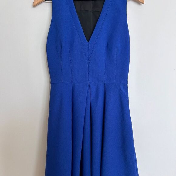 Proenza Schouler Cobalt Blue Mid-Length V-Neck Dress - Picture 6 of 13